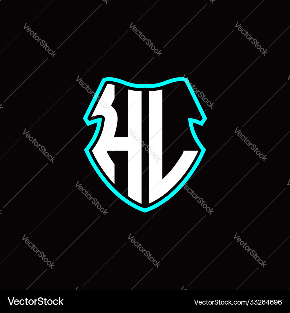 H l initial logo design with a shield shape H l initial logo design with a shield shape vector image