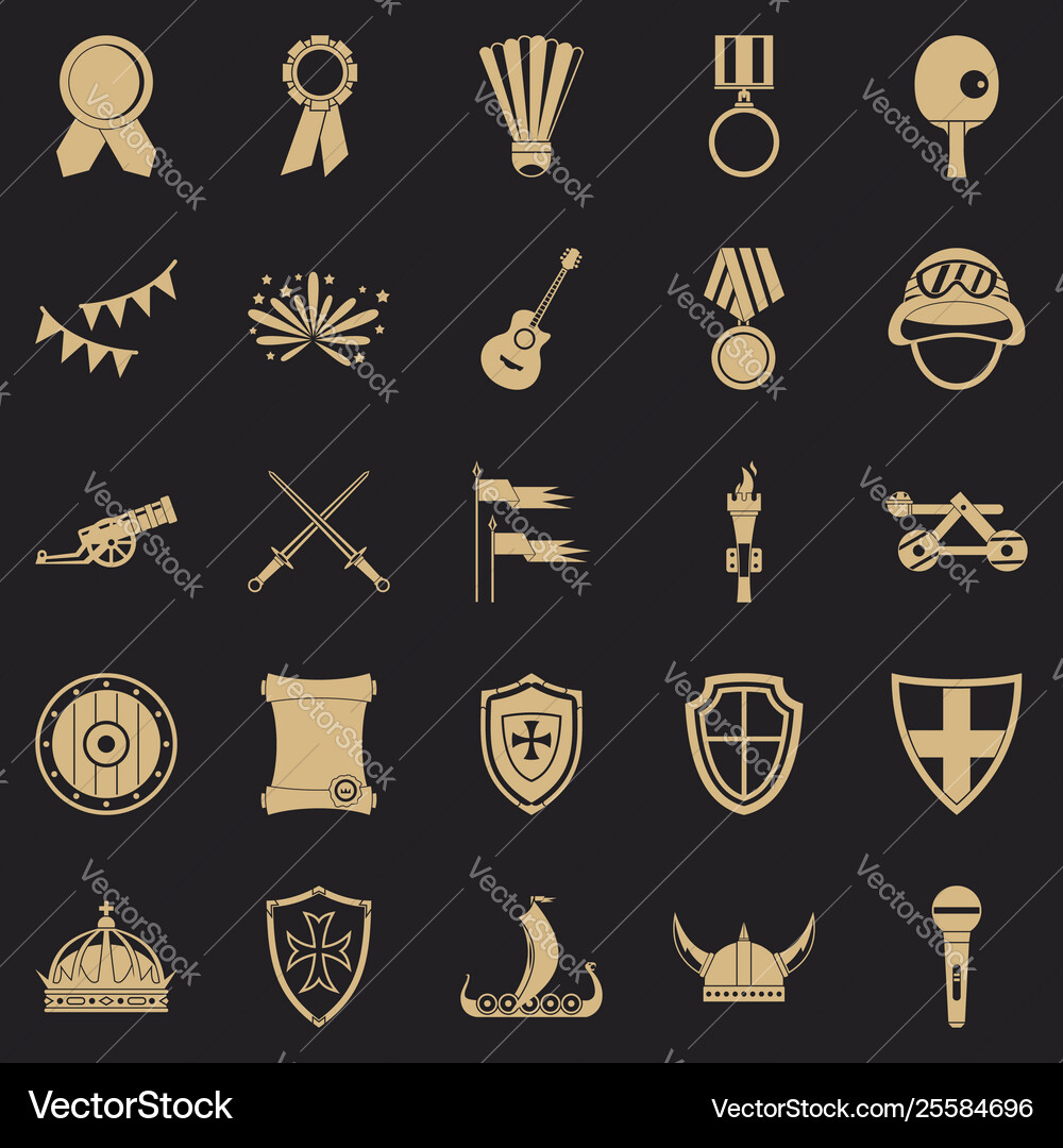 Liberality icons set simple style Vector Image