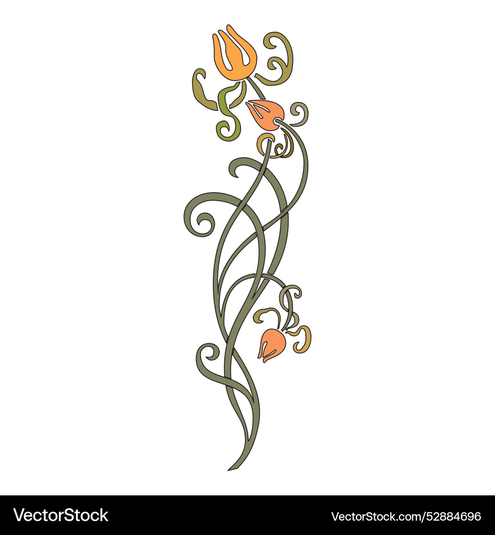 Line art frames and scroll elements floral linear Line art frames and scroll elements floral linear vector image