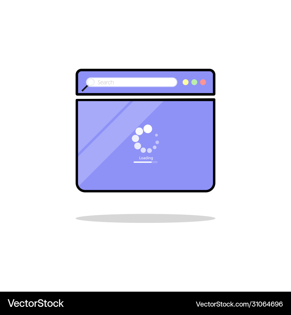 Loading page browser on top view laptop screen Loading page browser on top view laptop screen vector image