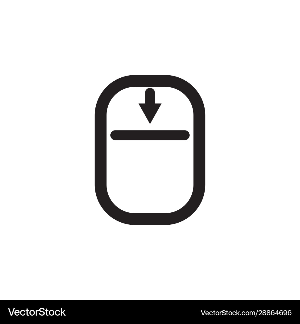Mouse icon design line style part 5 scroll down Mouse icon design line style part 5 scroll down vector image