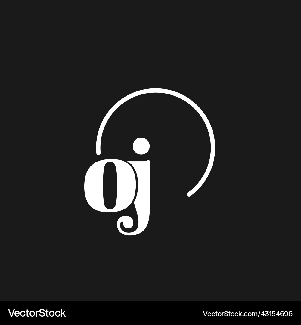 Oj logo initials monogram with circular lines Vector Image