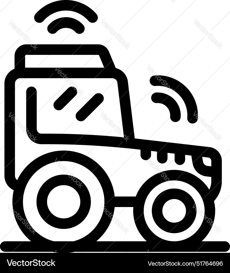 Smart farm tractor using gps navigation system Smart farm tractor using gps navigation system vector image