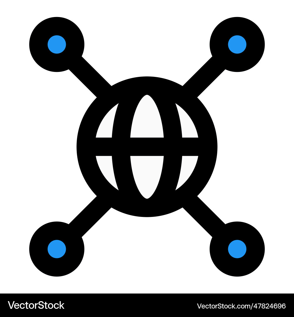 Various networks interconnected on a global scale Vector Image