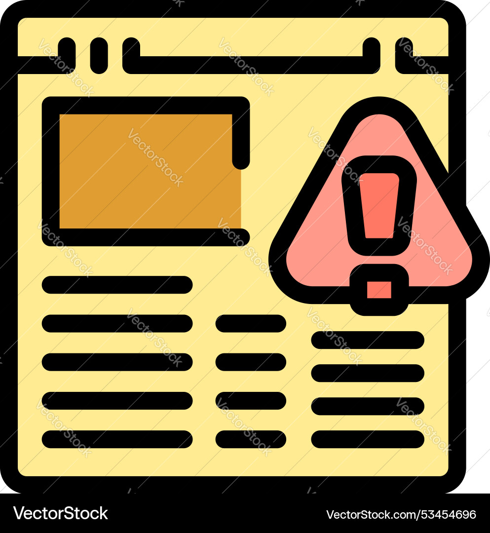 Website alert showing warning message Website alert showing warning message vector image