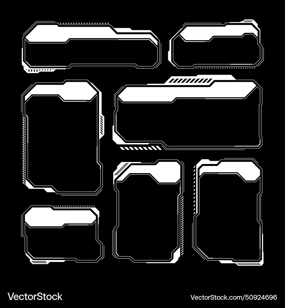 White futuristic hud ui elements sci-fi user White futuristic hud ui elements sci-fi user vector image