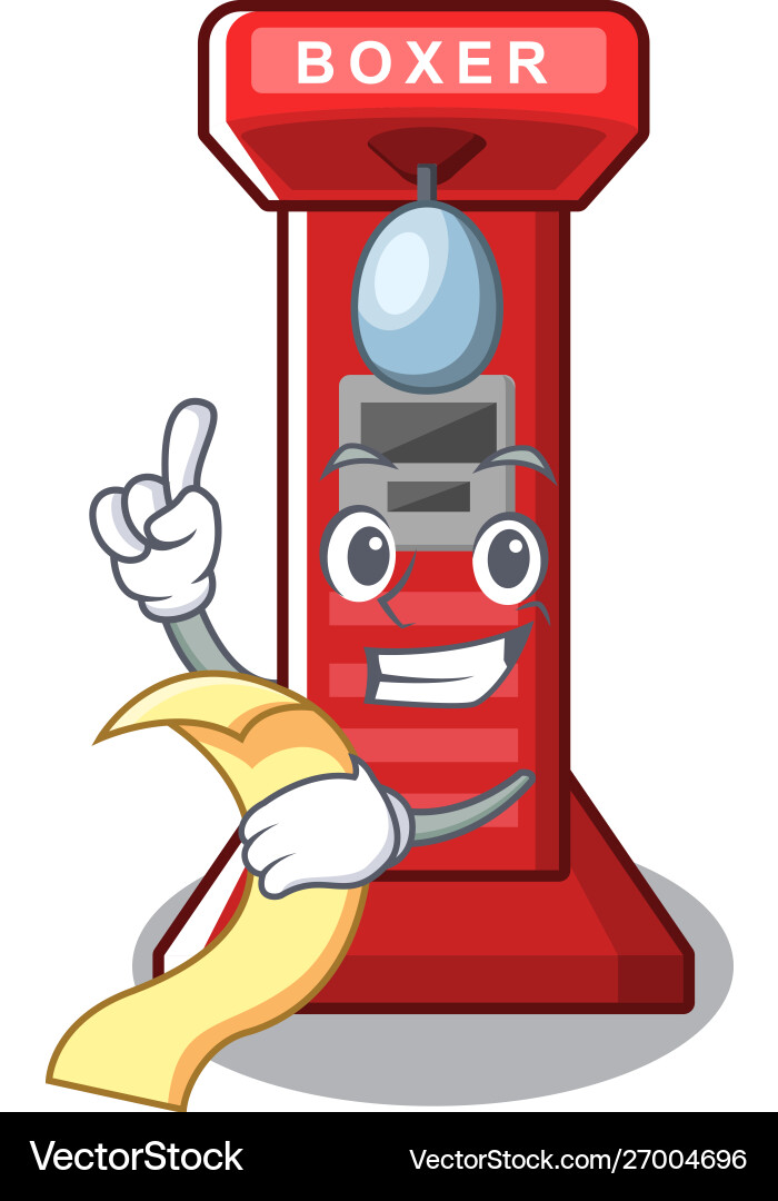 With menu boxing game machine in character Vector Image