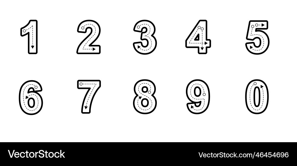 Writing numbers practice how vector image