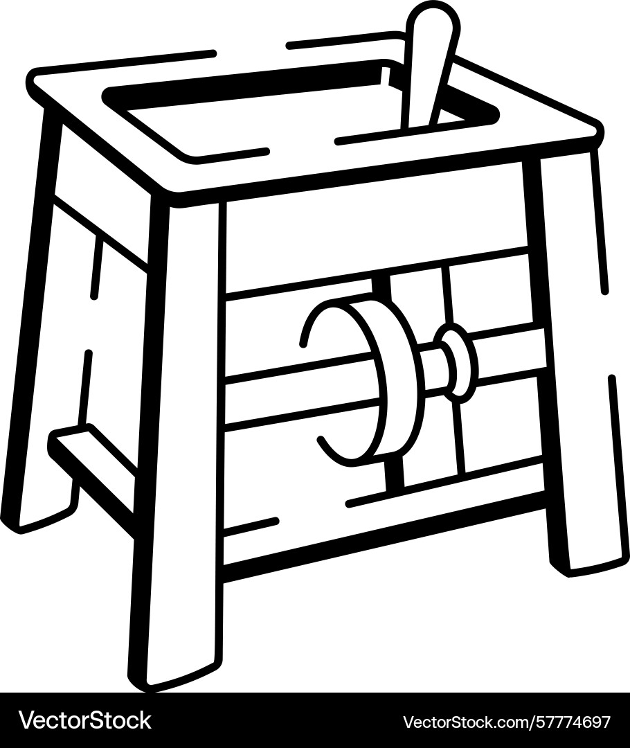 A drawing style icon representing clay machine Vector Image