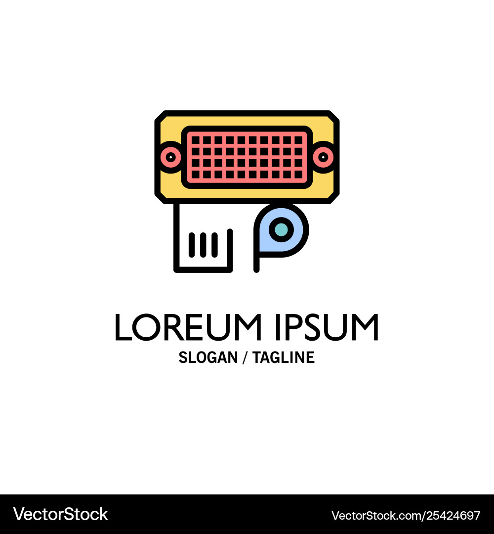 Adapter connection data input business logo Adapter connection data input business logo Vector Image