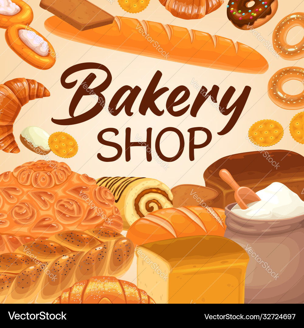 Bäckerei Backwaren Shop Brot gebackenes Essen Bäckerei Backwaren Shop Brot gebackenes Essen vektorbild