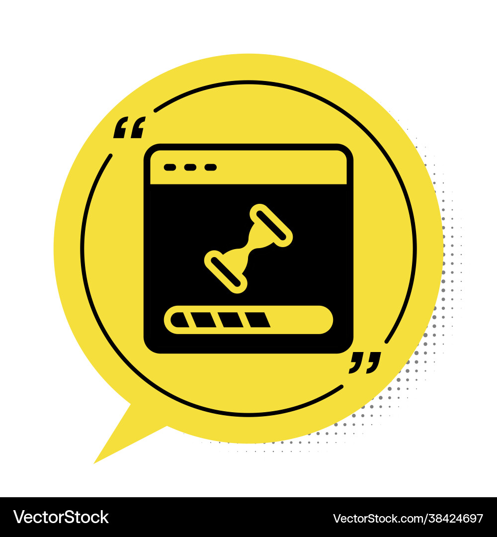 Black loading a data window with progress bar Black loading a data window with progress bar vector image