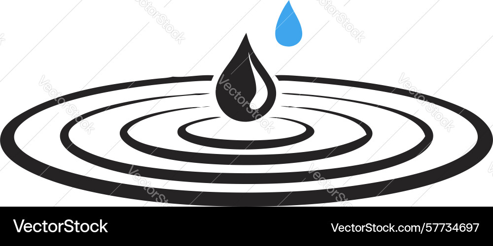 Darkened water drop impact creating profound Vector Image