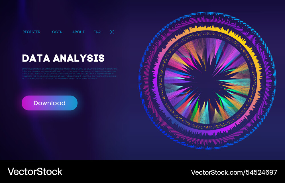 Dynamic data analysis interface with colorful Vector Image