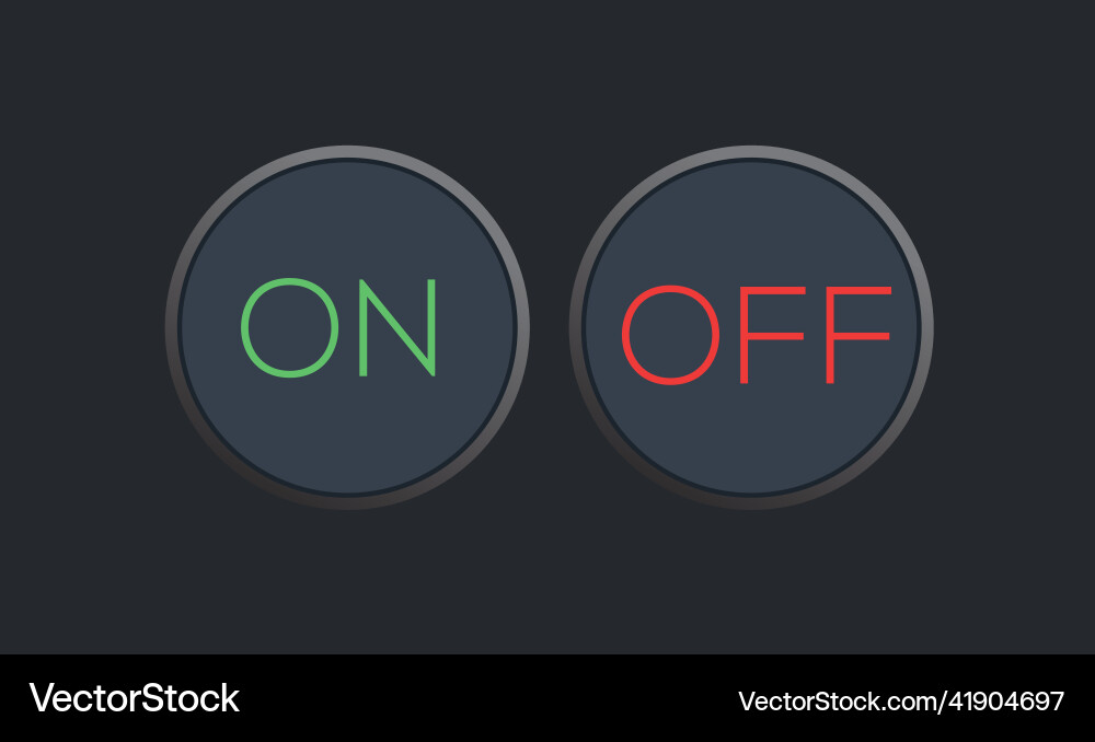 Elegant on off button in gray color Elegant on off button in gray color vector image