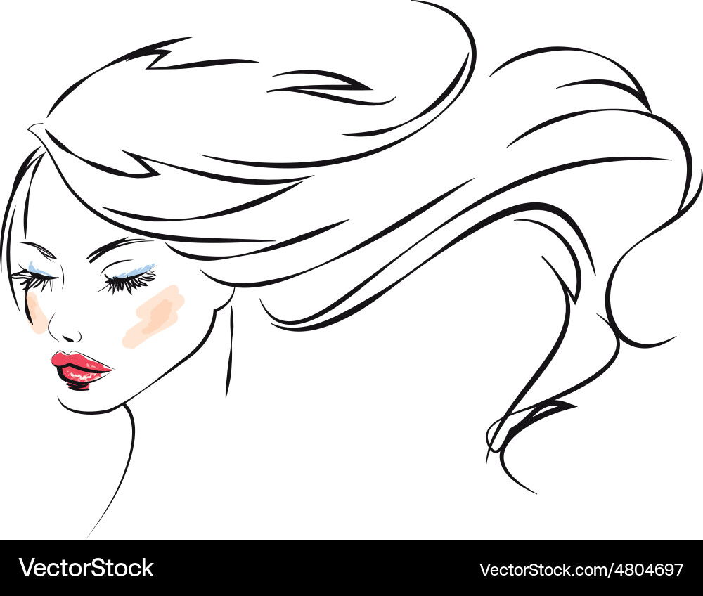 Elegant Woman Portrait Vector Image