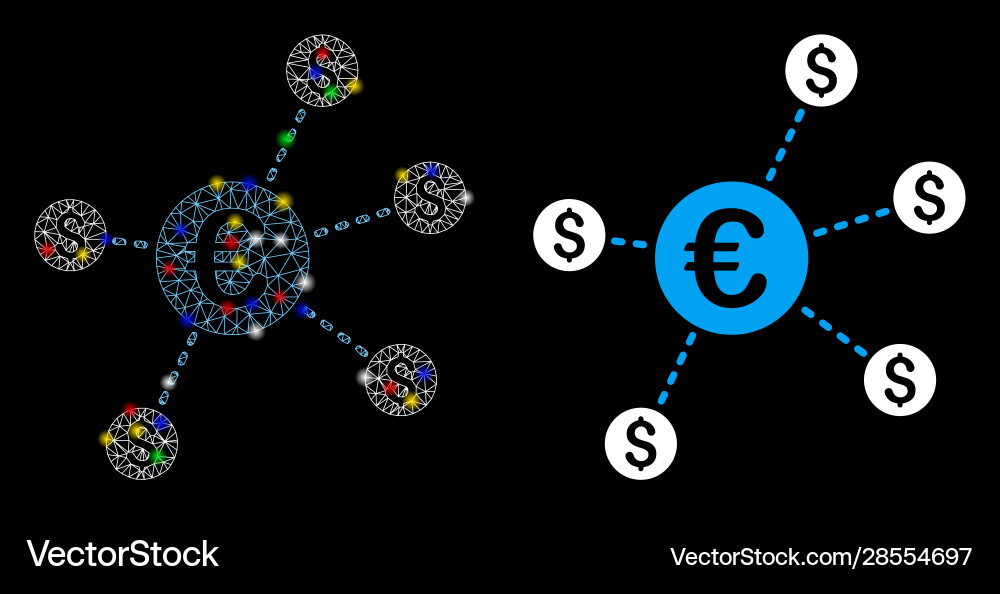 Flare mesh network currency nodes icon Flare mesh network currency nodes icon vector image