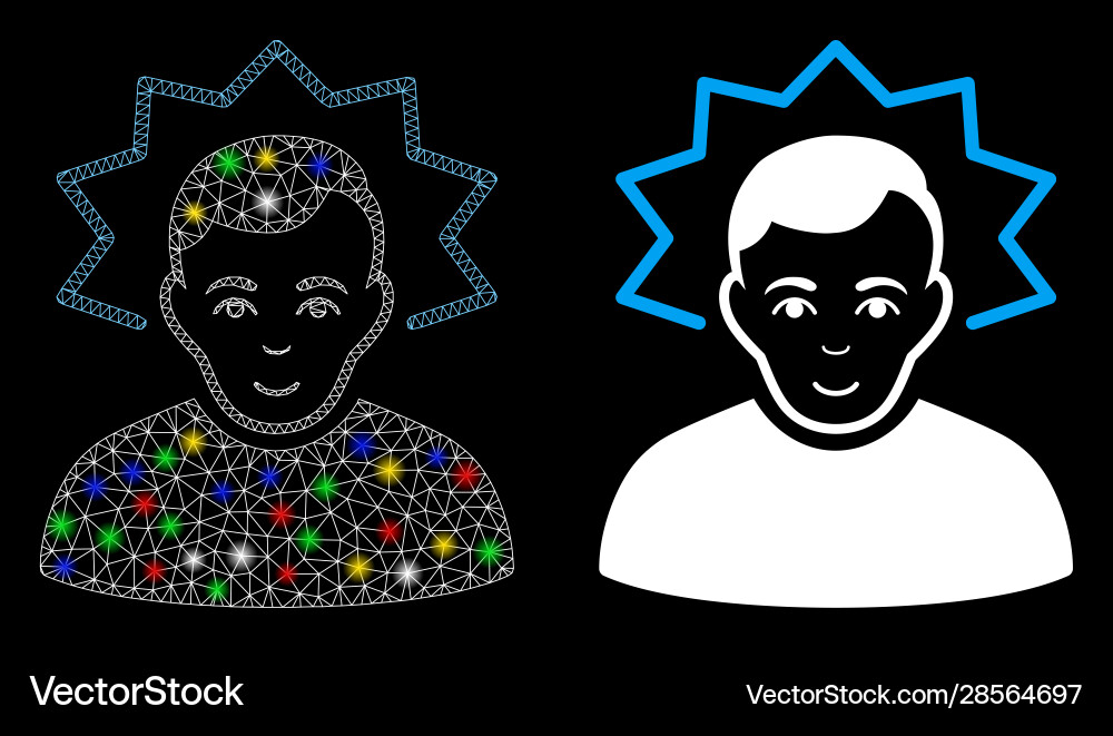 Flare mesh wire frame inventor icon with Flare mesh wire frame inventor icon with vector image