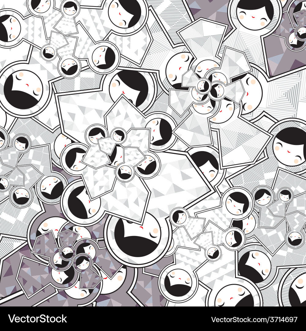 Geometric pattern with babushka dolls Vector Image