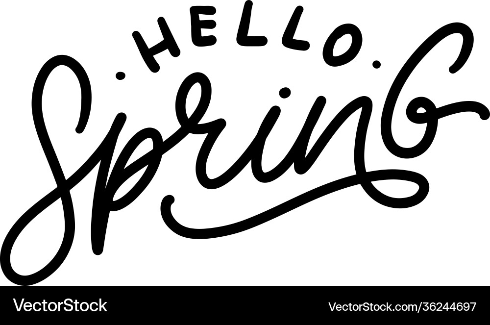 Hello spring flowers text background frame vector image