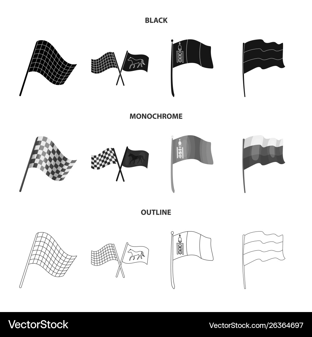Isolated object world and flag logo collection Vector Image
