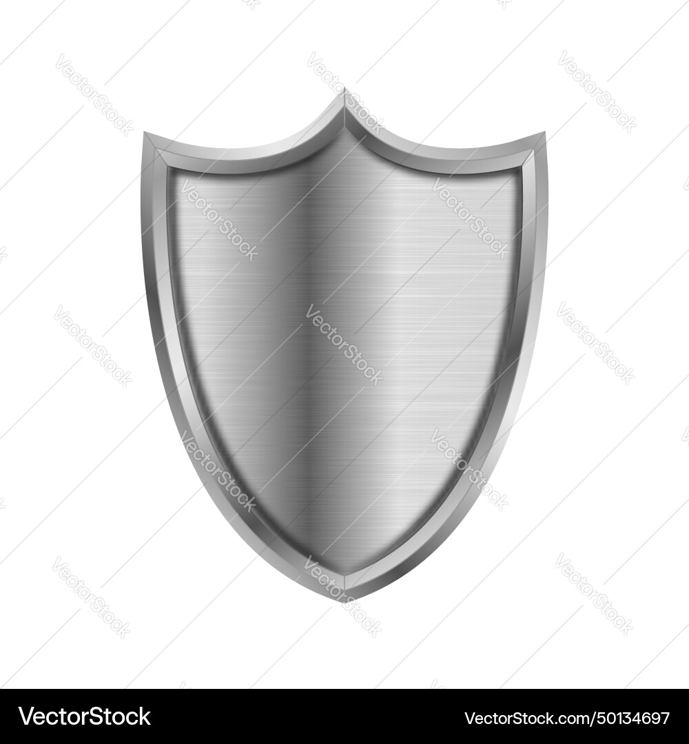 Metal shield metallic with frame Royalty Free Vector Image