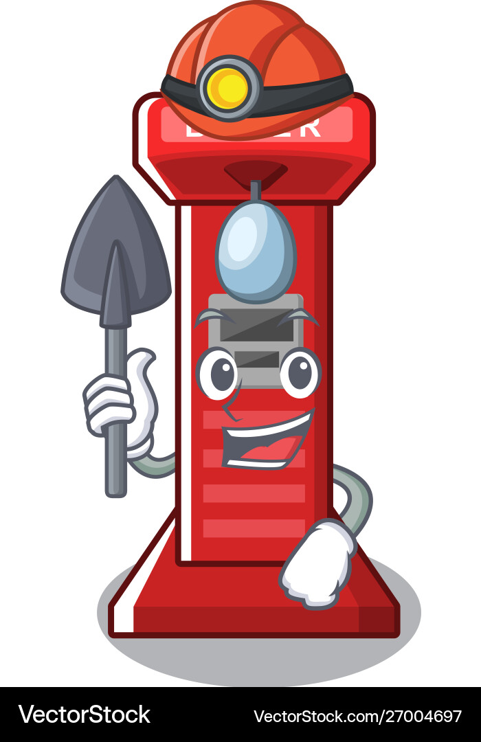 Miner boxing game machine in character Miner boxing game machine in character Vector Image