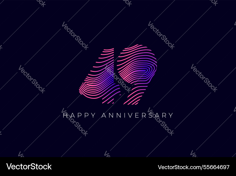 Numeric design with line curve 49th happy Vector Image
