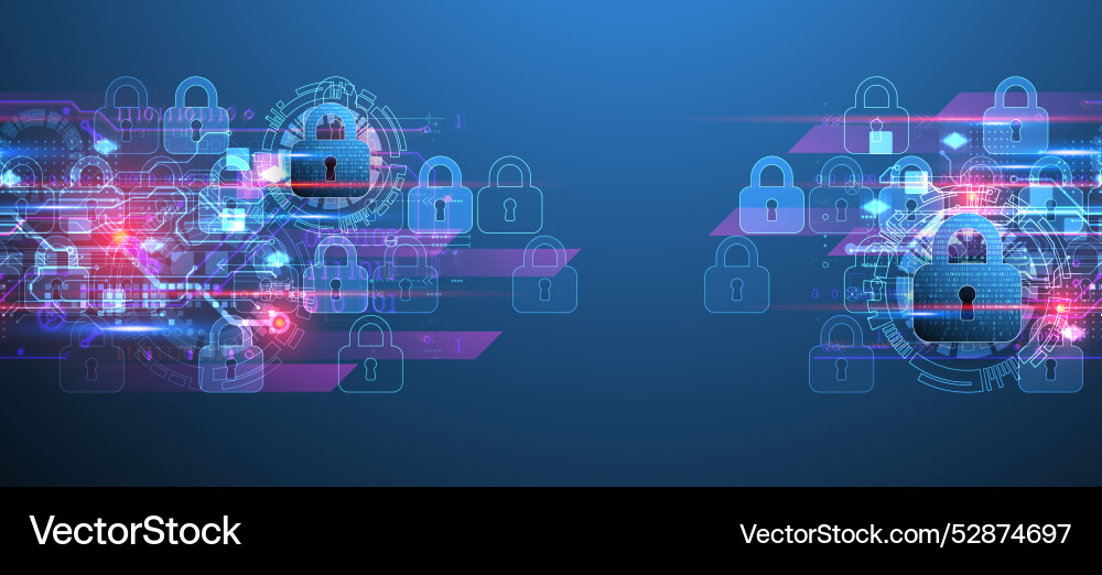 Secure digital background virtual confidential Vector Image