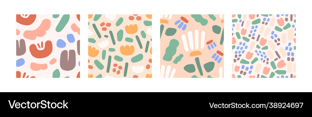 Set modern seamless patterns with abstract Set modern seamless patterns with abstract vector image