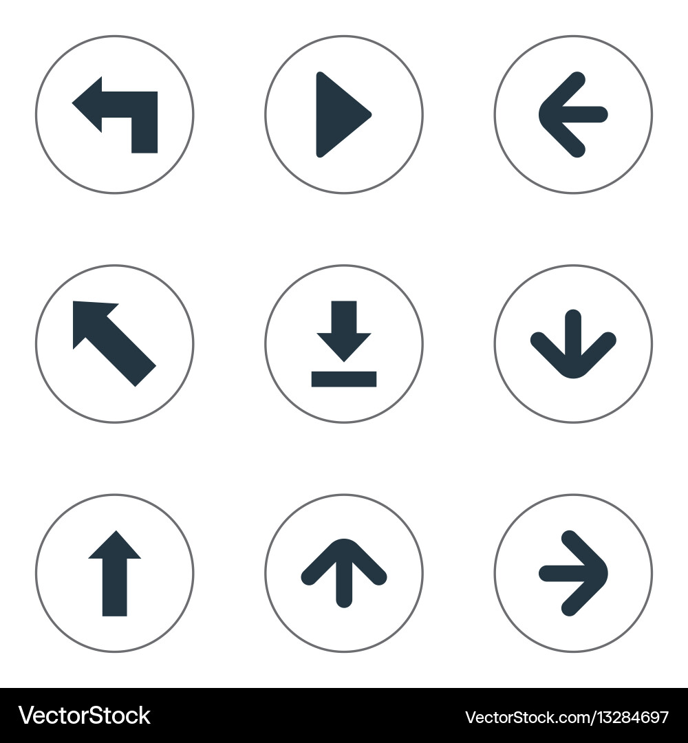 Set of 9 simple indicator icons can be found vector image