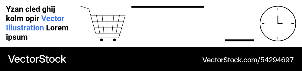 Shopping cart with text and clock representing Shopping cart with text and clock representing vector image