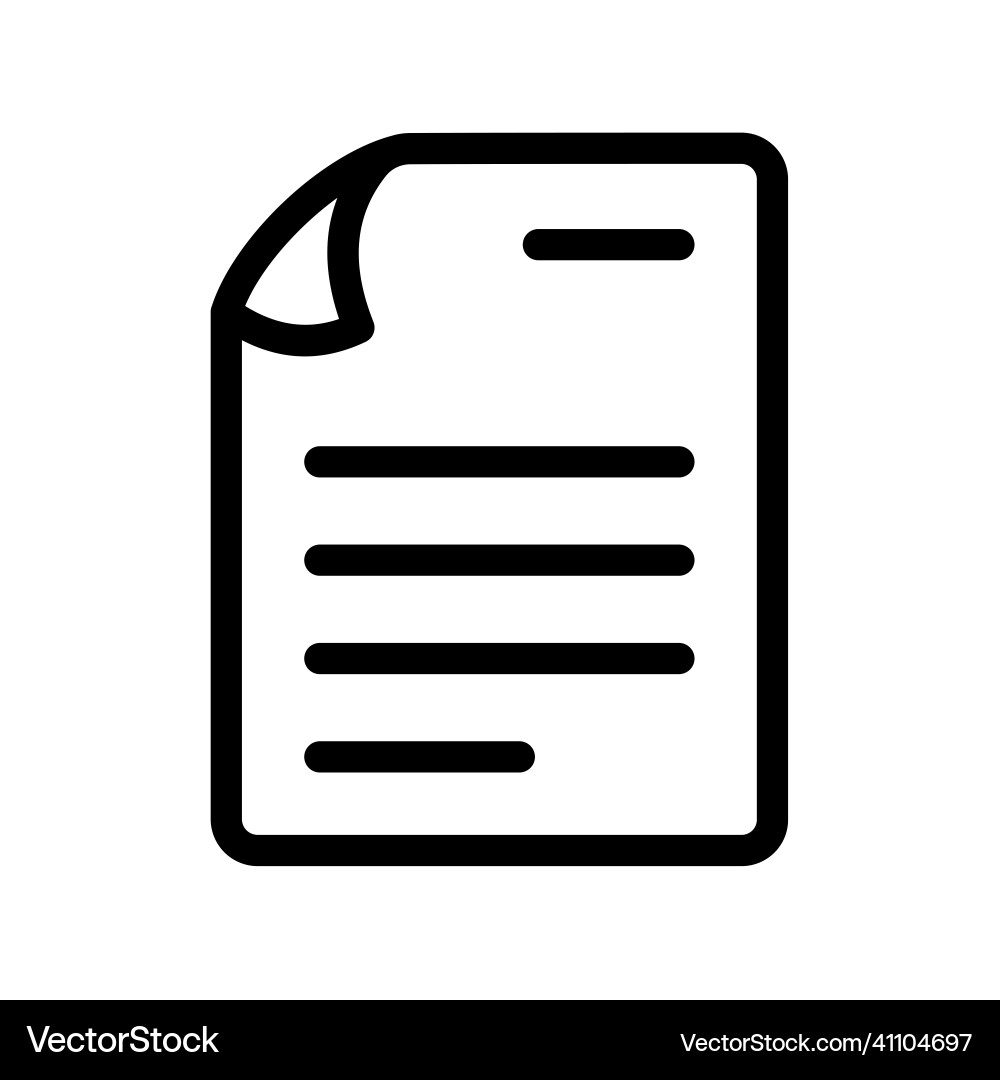 Text document file paper sheet page single vector image