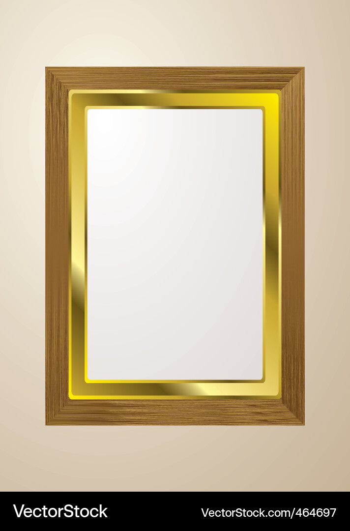 Vintage Wooden Picture Frame Vector Image