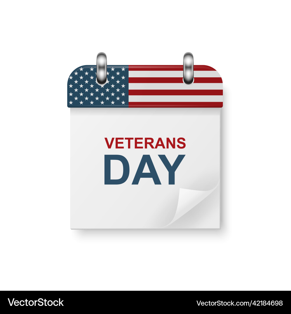 3d realistic veterans day paper classic 3d realistic veterans day paper classic vector image