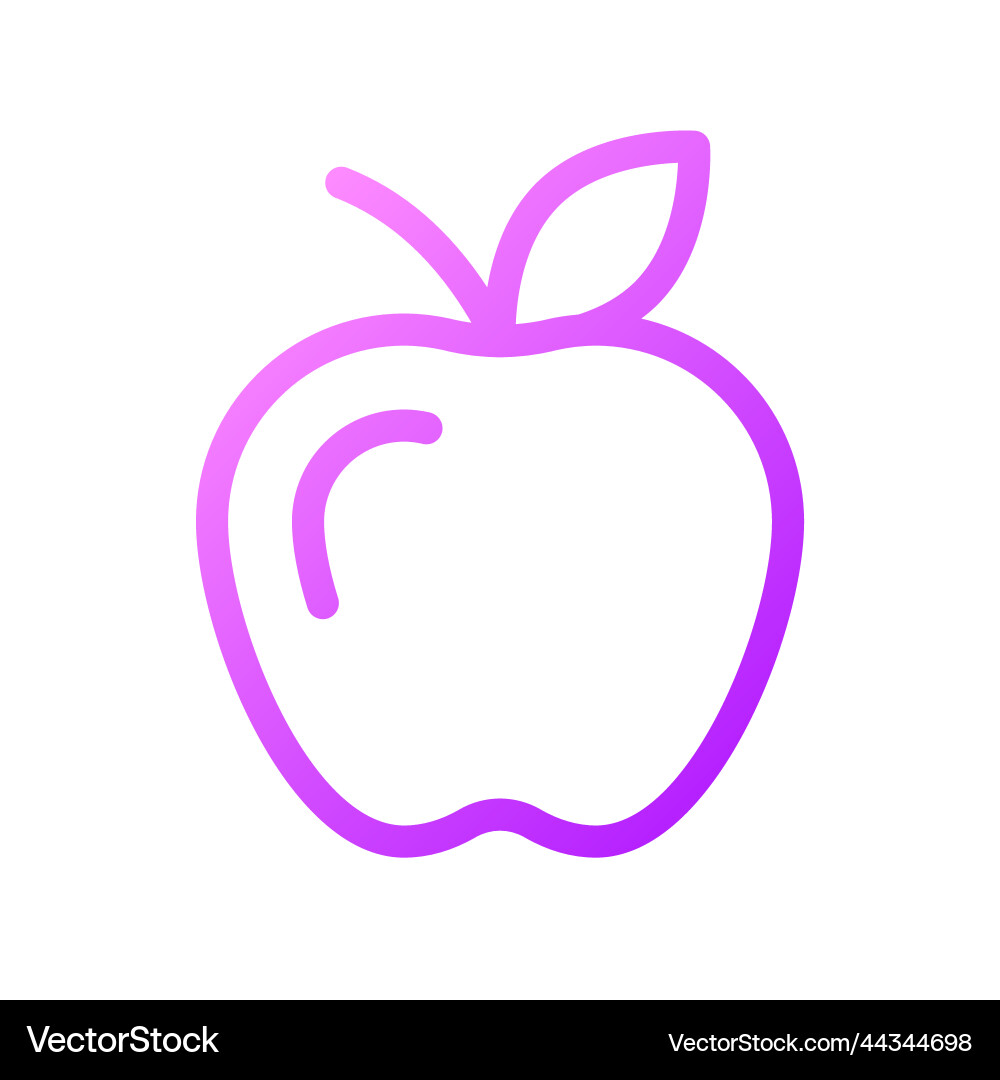 Apple pixel perfect gradient linear ui icon Apple pixel perfect gradient linear ui icon vector image
