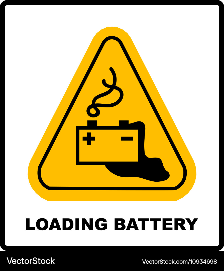 Batterielade Danger Zeichen Vektorbild