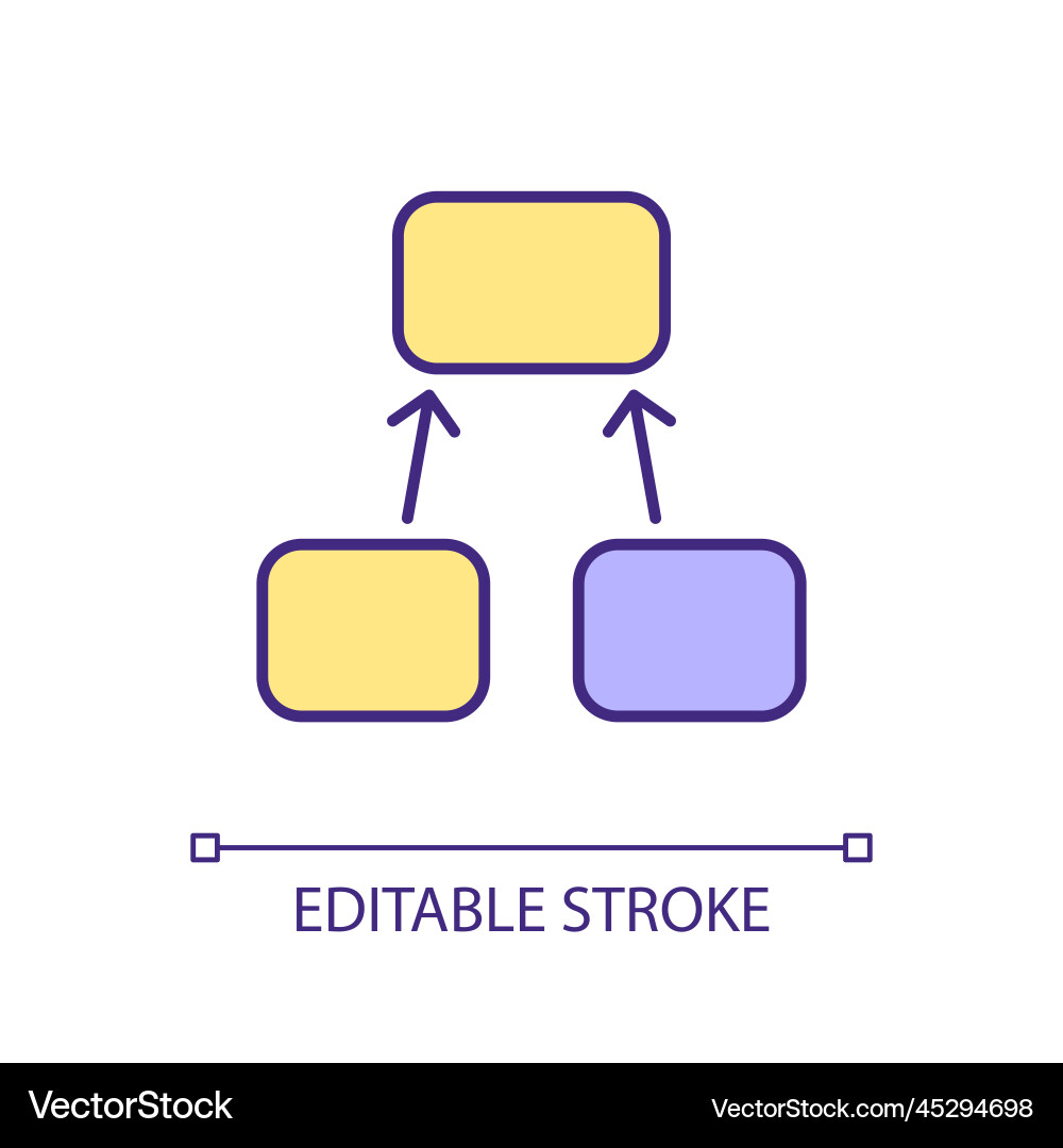 Bundling objects together rgb color icon Bundling objects together rgb color icon Vector Image