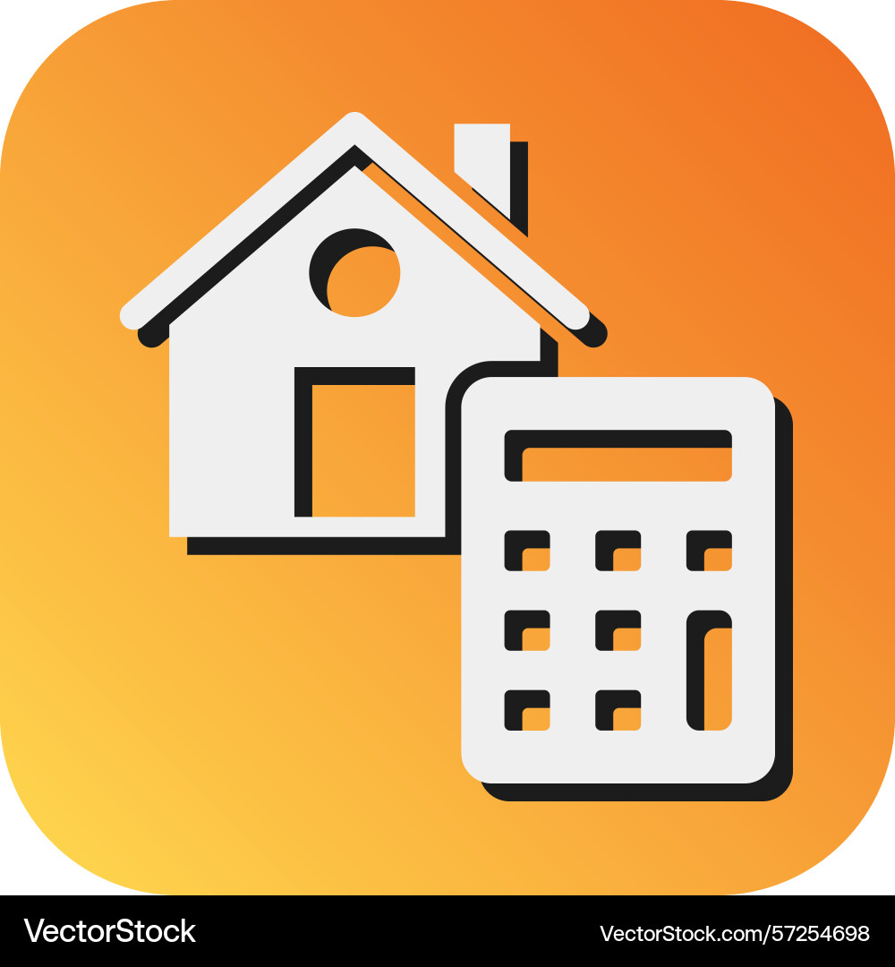 Calculating glyph gradient background icon vector image