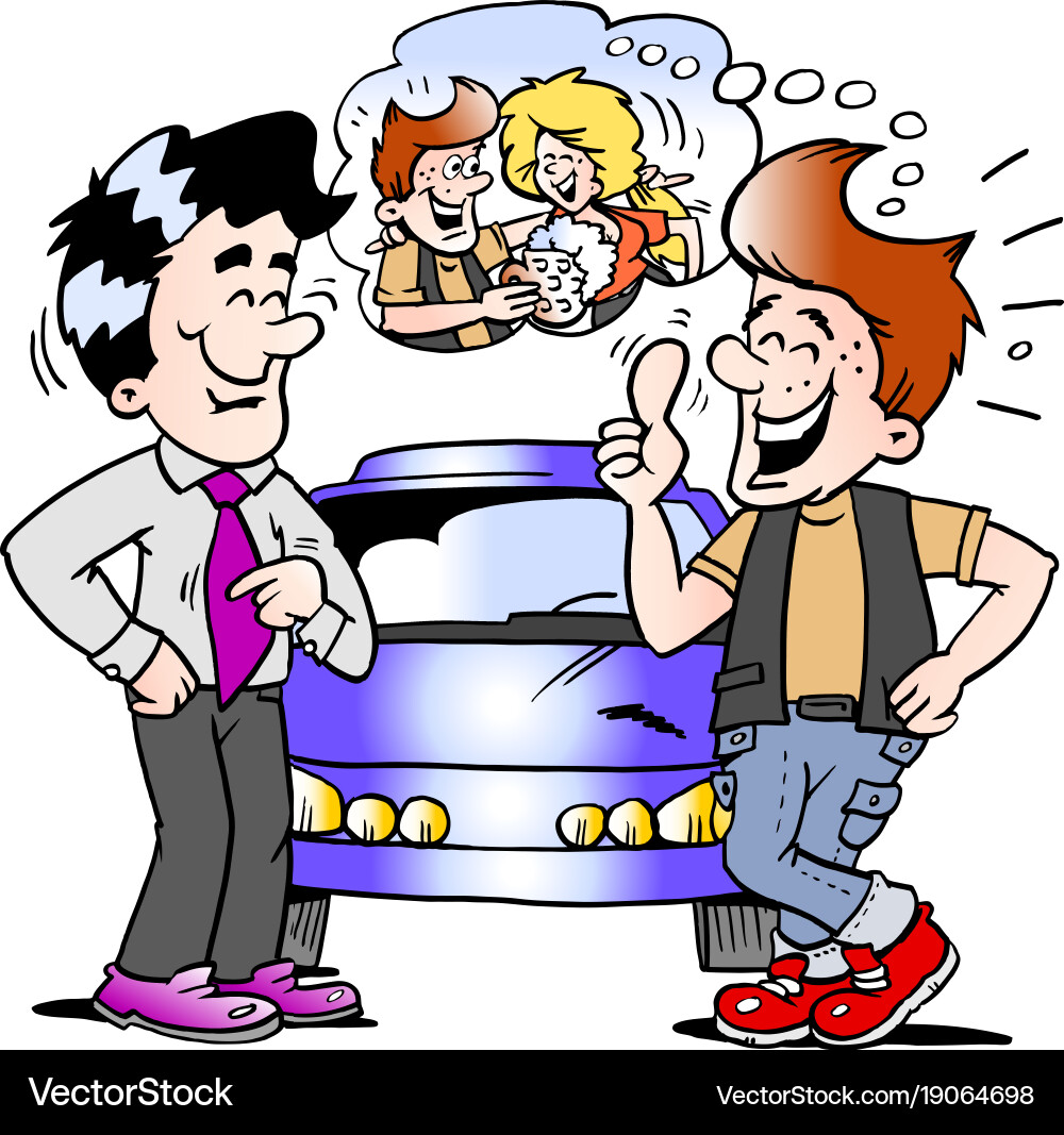Cartoon eines jungen Mannes gibt es so glücklich für seine Vektorbild