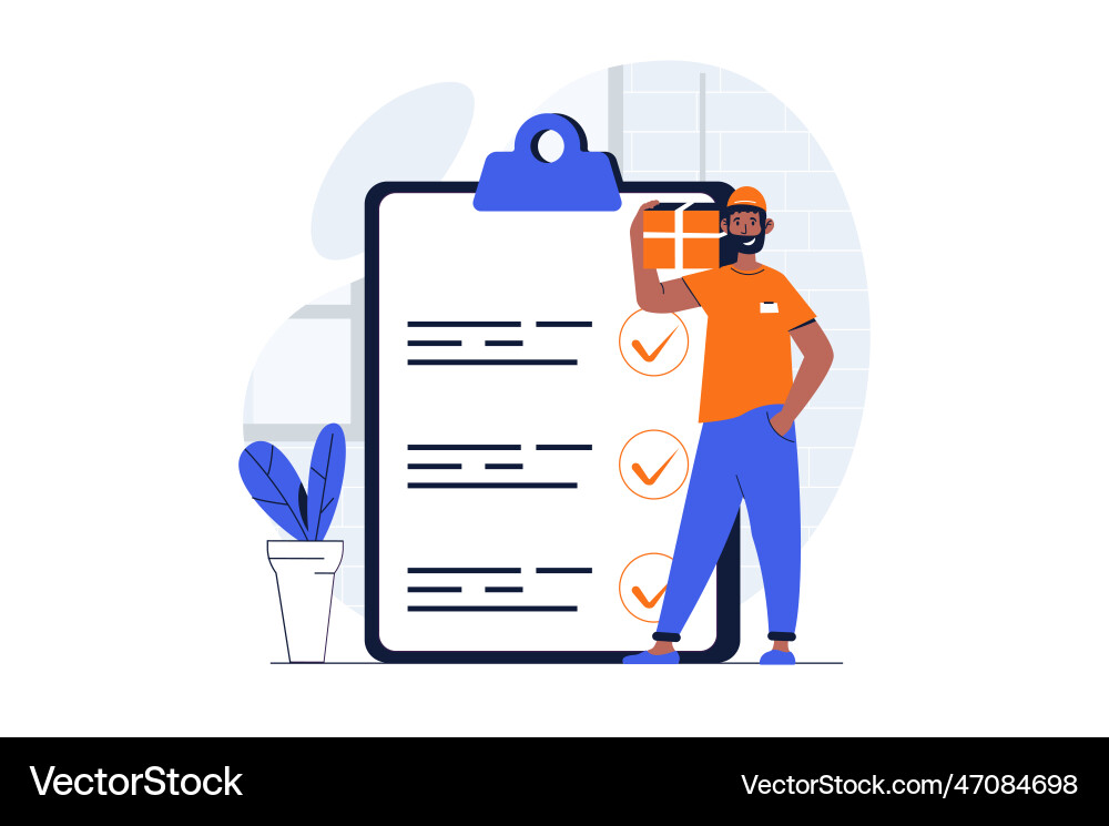Delivery service web concept with character scene Delivery service web concept with character scene vector image