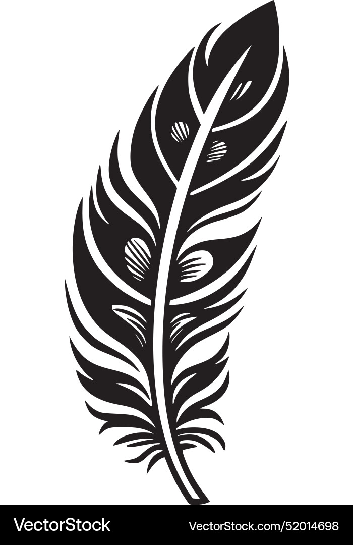 Feather - black and white isolated icon Royalty Free Vector