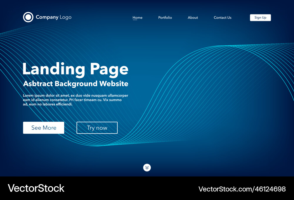 Gradient abstract background landing page Vector Image