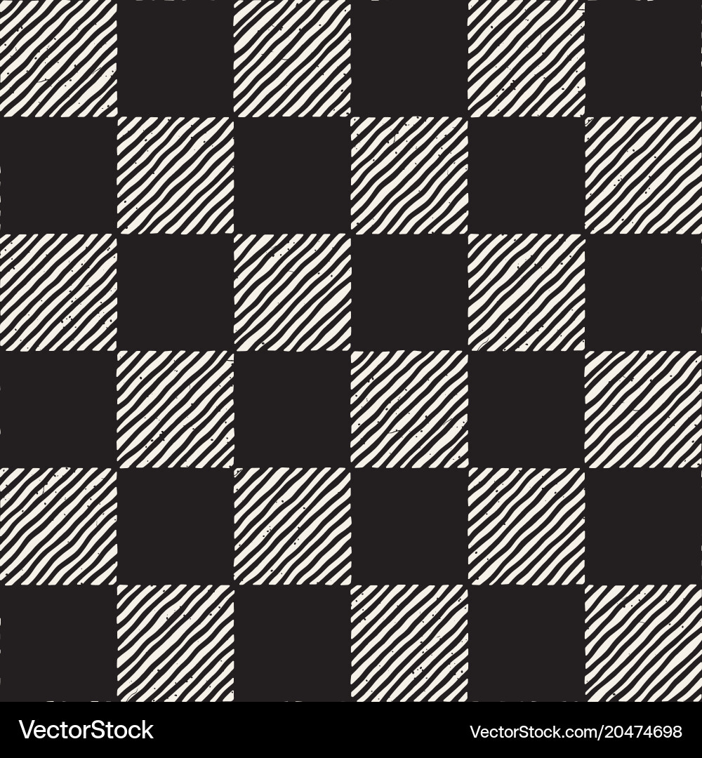 Hand drawn seamless repeating pattern with checker Vector Image