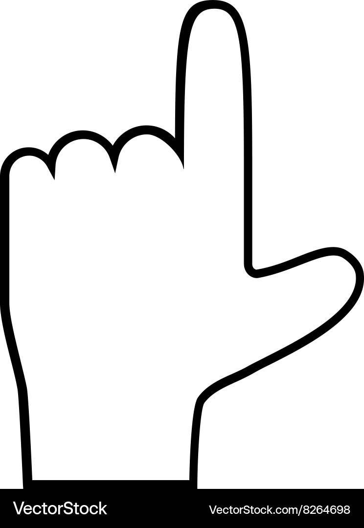 Hand pointer up thin line icon vector image