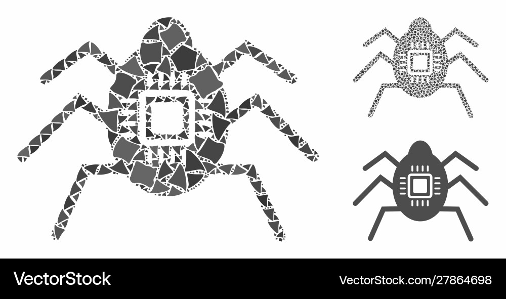 Hardware bug composition icon irregular Hardware bug composition icon irregular Vector Image
