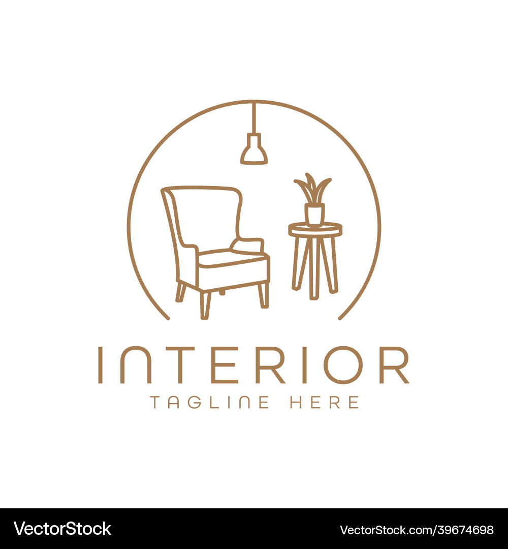 Möbel Galerie Innenraum Logo Design Möbel Galerie Innenraum Logo Design vektorbild