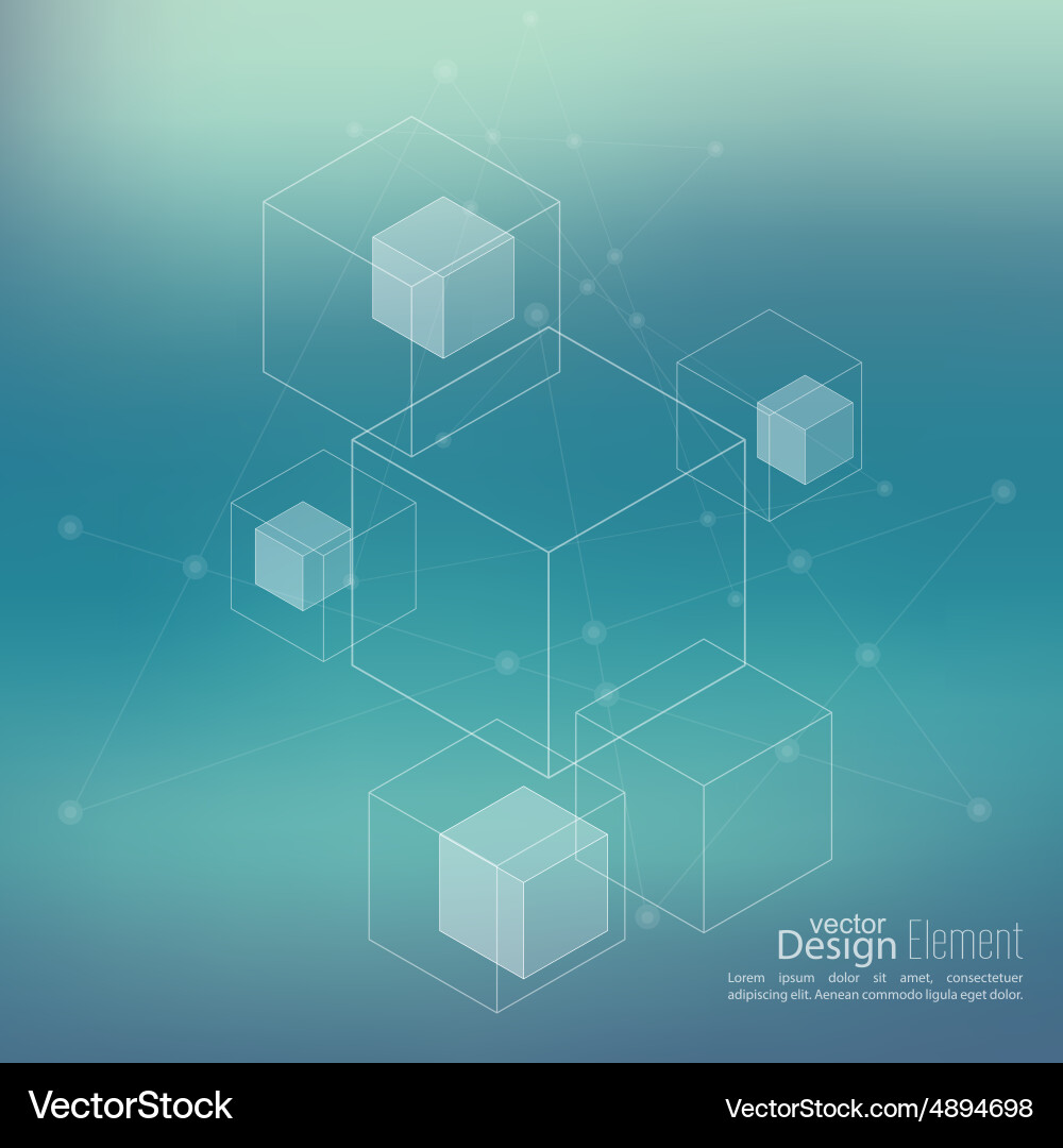 Modern Abstract Cubes & Hexagons vector image
