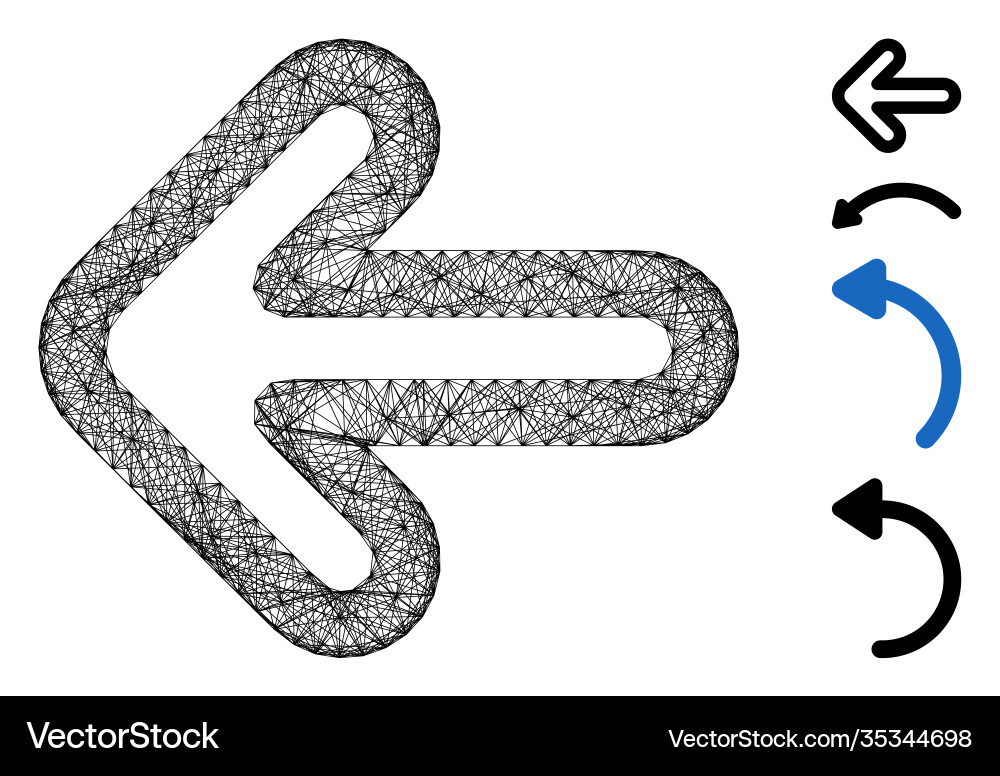 Network left arrow mesh Network left arrow mesh vector image