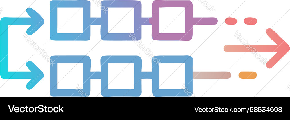 Process Flow Diagram - Chain Squares Vector Image
